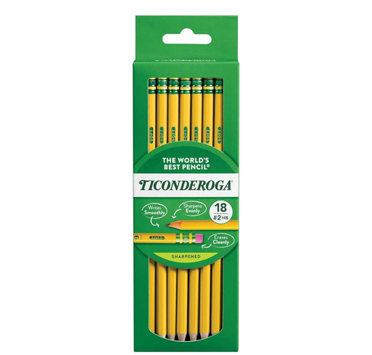 Ticonderoga Wood Pencils #2 18 Count