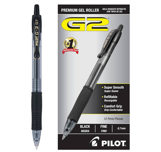 Pilot G2 Premium Gel Roller Pens 0.7 point.