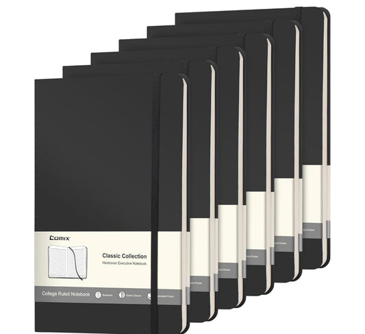 4 Pack Lined Black Journal Notebooks 5.5x8.3