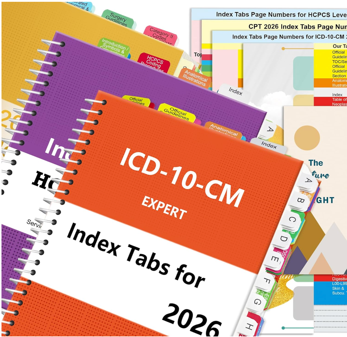 HCPCS ICD-10-CM CPT CODING BOOK TABS